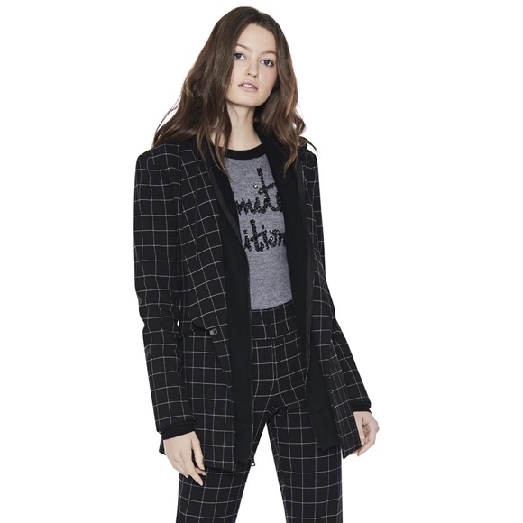 Alice + Olivia Skye layered look hooded blazer S - Picture 4 of 16